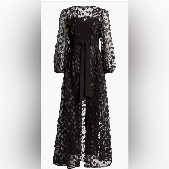 Julia Jordan Floral Overlay Jacket Size 8 Black *Jacket Only* Read - Picture 11 of 12